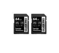 Lexar SILVER PRO Scheda SD 2x64GB, Scheda di memoria SD UHS-II, V60, U3, C10, Fi
