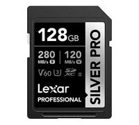 Lexar Silver Pro SD Scheda SD 128GB, Scheda di memoria UHS-II, V60, U3, C10, Scheda SDXC, Fino a 280 MB/s di lettura, per Fotografi Professionisti, Videografi, Appassionati (LSDSIPR128G-BNNAA)