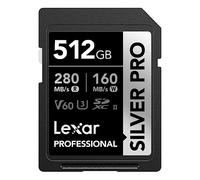 Lexar Silver Pro SD Scheda SD 512GB, Scheda di memoria UHS-II, V60, U3, C10, Scheda SDXC, Fino a 280 MB/s di lettura, per Fotografi Professionisti, Videografi, Appassionati (LSDSIPR512G-BNNAA)