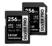 Lexar Silver PRO SDXC UHS-II - Scheda di memoria professionale da 256 GB, C10, U3, V60, video Full HD e 4K, fino a 280 MB/s in lettura, per fotografi professionisti, videografi e appassionati