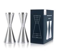 Lexenic oz/ml Jigger doppio per barista, in acciaio inossidabile 304, resistente, doppio misurino da cocktail con 7 misure all'interno, strumento professionale giapponese per barista, casa, bar party