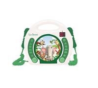 Lexibook - Lettore CD portatile con microfoni, maniglia, programmazione, ripetizione, karaoke, giungla, jack per auricolari, bambino, ragazzo, ragazza, bianco/verde, RCDK100ANX