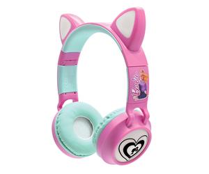 LEXIBOOK, Barbie, 2-in-1 Bluetooth and wired headset with cat ears, Rechargeable