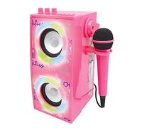 Lexibook Lexibook-B0BWTLTWPH Mattel Barbie-Altoparlante Portatile Bluetooth Illuminato con Microfono, Karaoke, Effetti Luce, Wireless, USB, Scheda SD, Batteria Ricaricabile, Rosa, Colore Nero, Medium