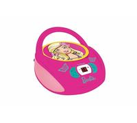 Lexibook-RCD108BB Barbie Lettore CD Boombox, Jack per Microfono, AUX in, AC o Funziona a batterie, Rosa, Colore, RCD108BB