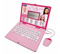 Lexibook Barbie, ordenador educativo bilingüe francés/inglés(l'italiano non è incluso), juguete para niños con 124 actividades para aprender, divertirse y tocar el piano, rosa, color, JC598bbi1