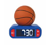 Lexibook Sveglia Notturna RL800BA – Pallone da Basket, LCD, Blu/Arancio, Suoni e Melodie