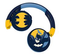 Lexibook, Batman, cuffie Bluetooth 2 in 1 Stereo senza fili, volume sicuro per bambini, pieghevoli, regolabili, blu/giallo, HPBT010BAT