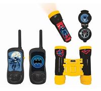 Lexibook Batman - Set da avventuriero per Bambini, walkie-Talkie, binocolo, Bussola, Torcia, Nero/Giallo, RPTW11BATLXB