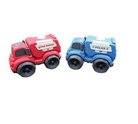 Lexibook Set di Automobili Giocattolo parzialmente Fabbricato con Fibre di frumento-Polizia e Vigili del Fuoco per Bambini, Multicolore