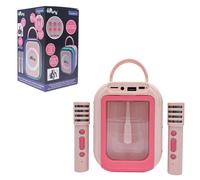 Lexibook, Cassa Karaoke Wireless con 2 Microfoni, Rosa, BTC030PK