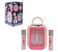Lexibook, Cassa Karaoke Wireless con 2 Microfoni, Rosa, BTC030PK