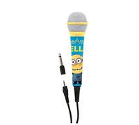 Lexibook, Cattivissimo Me Minions, Microfono con Jack 3,5 e Adattatore da 6,3 mm, Alta sensibilità, per Bambini e Karaoke, Blu/Giallo, MIC100DES