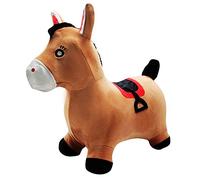 Lexibook, Pony Cavallo da Salto Gonfiabile, Pompa Manuale Inclusa, Plastica sicura e Durevole, Marrone, Colore, 5747 cm