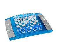 Lexibook ChessLight®, Gioco degli Scacchi elettronico con tastier Sensitive e Luce e Effetti sonori, 32 Pezzi, 64 Livelli di difficoltà, Batterias o Adattatore, Blu/Argento, LCG3000_04
