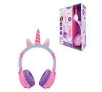 Lexibook, Cuffia Luminosa Pieghevole Bluetooth® e cablata con Design 3D Unicorno e limitazione del Volume, Rosa, HPBT015UNILXB