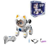 Lexibook, Cyber Power Puppy, Francese, DOG05FR | Torri programmabili e modalità di allenamento con orecchie LED, funzione di guardia, pose yoga, pompe e reazioni, bianco.