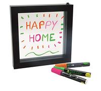 Lexibook Decotech - Marco de mensaje de neón luminoso - Tablero transparente para escribir o dibujar - Con marcadores de color, Decoración de regalo para hombres y mujeres, Negro, LTP055
