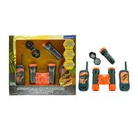 Lexibook, Dinosauro, Set da Avventuriero per Bambini, Walkie-Talkie 120m, Binocolo, Bussola, Torcia, Grigio/Arancione, RPTW12DINOLXB
