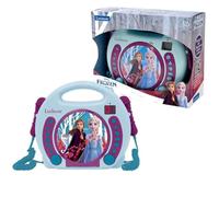 Lexibook Disney Frozen Elsa Lettore CD con 2 microfoni integrati, Funzione di Programmazione, Jack per Cuffie, per i Bambini, AC o batterie, Blu/Porpora, RCDK100FZLXB