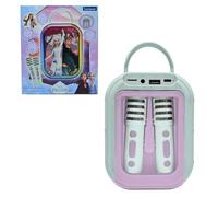 Lexibook, Disney Frozen, Macchina per Karaoke Bluetooth Frozen con 2 Microfoni Wireless, Batteria Ricaricabile Integrata, Viola Chiaro/Verde Chiaro, BTC030FZLXB