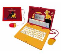 Lexibook, Disney Il Re Leone, Computer educativo bilingue Francese/Inglese, Giocattolo per Bambini con 124 attività di lingua, scrittura, Giallo/Rosso, JC598ANi1LXB