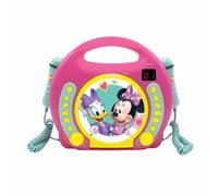 Lexibook Disney Junior Tapolina Lettore CD con 2 microfoni integrati, Funzione di Programmazione, Jack per Cuffie, per i Bambini, AC o batterie, Rosa/Blu, RCDK100MNLXB