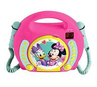 Lexibook, Disney Minnie, Lettore CD portatile con microfoni, lettore musicale, ripetizione e programmazione, karaoke, jack per cuffie, rosa, RCDK100MN