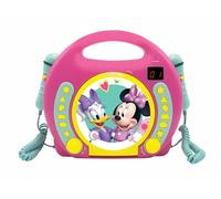 Lexibook, Disney Minnie, Lettore CD portatile con microfoni, lettore musicale, ripetizione e programmazione, karaoke, jack per cuffie, rosa, RCDK100MN
