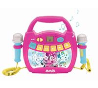 Lexibook, Disney Minnie, Lettore Digitale Karaoke Portatile per Bambini, Microfoni, Effetti Luce, Bluetooth®, Funzioni di Registrazione e Cambio Voce, Rosa, MP320MNZ
