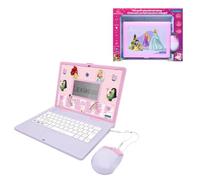LEXIBOOK, Disney Princess, Computer portatile educativo bilingue, 164 attività di apprendimento, inglese e spagnolo, giocattolo educativo per bambini, rosa, JC601DPi2LXB