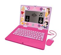 LEXIBOOK, Disney Princess JC599DPi2 - Computer portatile bilingue ed educativo SPAGNOLO/INGLESE, giocattolo per bambini, 170 attività da imparare, giocare e musica, schermo grande, colore: rosa