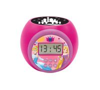 Lexibook, Principesse Disney, Sveglia a proiettore con funzione snooze e sveglia, luce notturna con timer, schermo LCD, funzionamento a batteria, rosa, RL977DP
