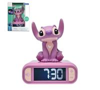 LEXIBOOK, Disney Stitch, Angel Night Light Sveglia, suoni e melodie, schermo LCD retroilluminato, luminoso, Snooze, rosa, RL800D1