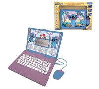 Lexibook, Disney Stitch, computer educativo bilingue tedesco/inglese, giocattolo per bambini con 124 lingue, scrittura, matematica, logica, attività musicali e giochi, viola/blu, JC598Di3LXB