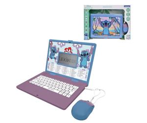 Lexibook - Disney Stitch - Computer portatile educativo bilingue inglese/francese, 124 attività di lingua, scrittura, matematica, logica, musica e giochi, ragazzi e ragazze, JC598Di1LXB