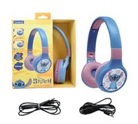 Lexibook, Disney Stitch, Cuffie Bluetooth e via cavo 2 in 1 con microfono e pulsante di controllo, pieghevoli e regolabili, batteria ricaricabile a lunga durata, Blu, HPBT010D