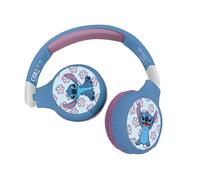 Lexibook, Disney Stitch, Cuffie Bluetooth e via cavo 2 in 1 con microfono e pulsante di controllo, pieghevoli e regolabili, batteria ricaricabile a lunga durata, Blu, HPBT010D