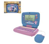 Lexibook, Disney Stitch, Laptop educativo Francese/Inglese, JC398Di1LXB | Computer portatile bilingue 40 attività, riproduzione, musica e controlli realistici, rosa/blu