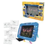 Lexibook, Disney Stitch, Lavagna Elettronica, Neon Luminoso, 8 Effetti di Luce Colorati, 6 Modelli Inclusi, Pennarelli Bicolori e Panno, Colore Blu, CRNEOD