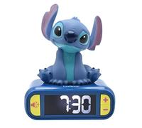 LEXIBOOK, Disney Stitch Night Light Sveglia, suoni e melodie, display LCD | Suoni e melodie, schermo LCD retroilluminato, luminoso, snooze, blu