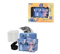 Lexibook, Disney Stitch, Starcam® Print, confezione con fotocamera e stampante istantanea, scheda SD, 4 rotoli di carta, Blu, DJ130DZ
