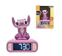 Lexibook Lexibook-RL800D1, Disney Stitch, Sveglia Notturna a Luce d'Angel, Suoni e Melodie, Schermo LCD retroilluminato, Luminosa, Snooze, Colore Rosa, Taglia Unica, RL800D1