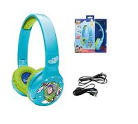 Lexibook, Disney Toy Story, Cuffie 2 in 1 Bluetooth e cablate Pieghevoli con limitazione del Suono, Blu, HPBT010TS