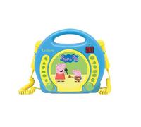 Lexibook eOne Peppa Pig George Lettore CD con 2 microfoni integrati, Funzione di Programmazione, Jack per Cuffie, per i Bambini, AC o batterie, Blu/Giallo, RCDK100PPLXB