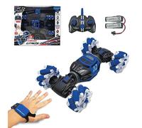 Lexibook Extreme Crosslander, Auto radiocomandata luminosa per tutti i terreni, telecomando a braccialetto, ricaricabile, gioco d'azione elettronico, nero/blu, RC49