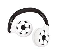 Lexibook, Football, Cuffie Bluetooth e cablate 2 in 1 con microfono e pulsante di controllo, pieghevoli e regolabili, batteria ricaricabile di lunga durata, bianco/nero, HPBT010FO