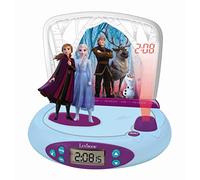 Lexibook, Frozen Elsa Anna, Sveglia con proiettore per bambini, Luce notturna e proiezione dell'ora sul soffitto, Effetti sonori, Alimentazione a batteria, Blu, RP510FZ