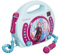 Lexibook, Frozen, Lettore CD portatile con microfoni, lettore musicale, ripetizione e programmazione, karaoke, presa per cuffie, blu/viola, RCDK100FZ