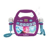 Lexibook, Frozen, Lettore Digitale Karaoke Portatile per Bambini, Microfoni, Effetti Luce, Bluetooth®, Funzioni di Registrazione e Cambio Voce, Viola, MP320FZZ